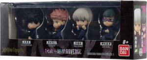 Bandai-Namco-Jujutsu-Kaisen-Megumi-Fushiguro,-Yuji-Itadori,-Toge-Inumaki,-and-Maki-Zenin,-Adverge-Figure-Box-(Set-A)