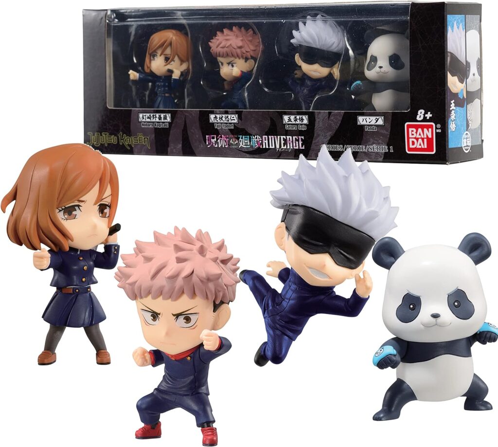 Bandai-Namco-Jujutsu-Kaisen-Nobara-Kugisaki,-Yuji-Itadori,-Satoru-Gojo,-and-Panda,-Adverge-Figure-Box-(Set-B)